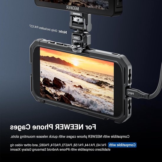 Snel te bevestigen monitorsteun voor smartphone cage, video rig stabilizer en mobiele fotografie accessoires, geschikt voor iPhone, Samsung en Android F700 camera veldmonitor — afbeelding 5