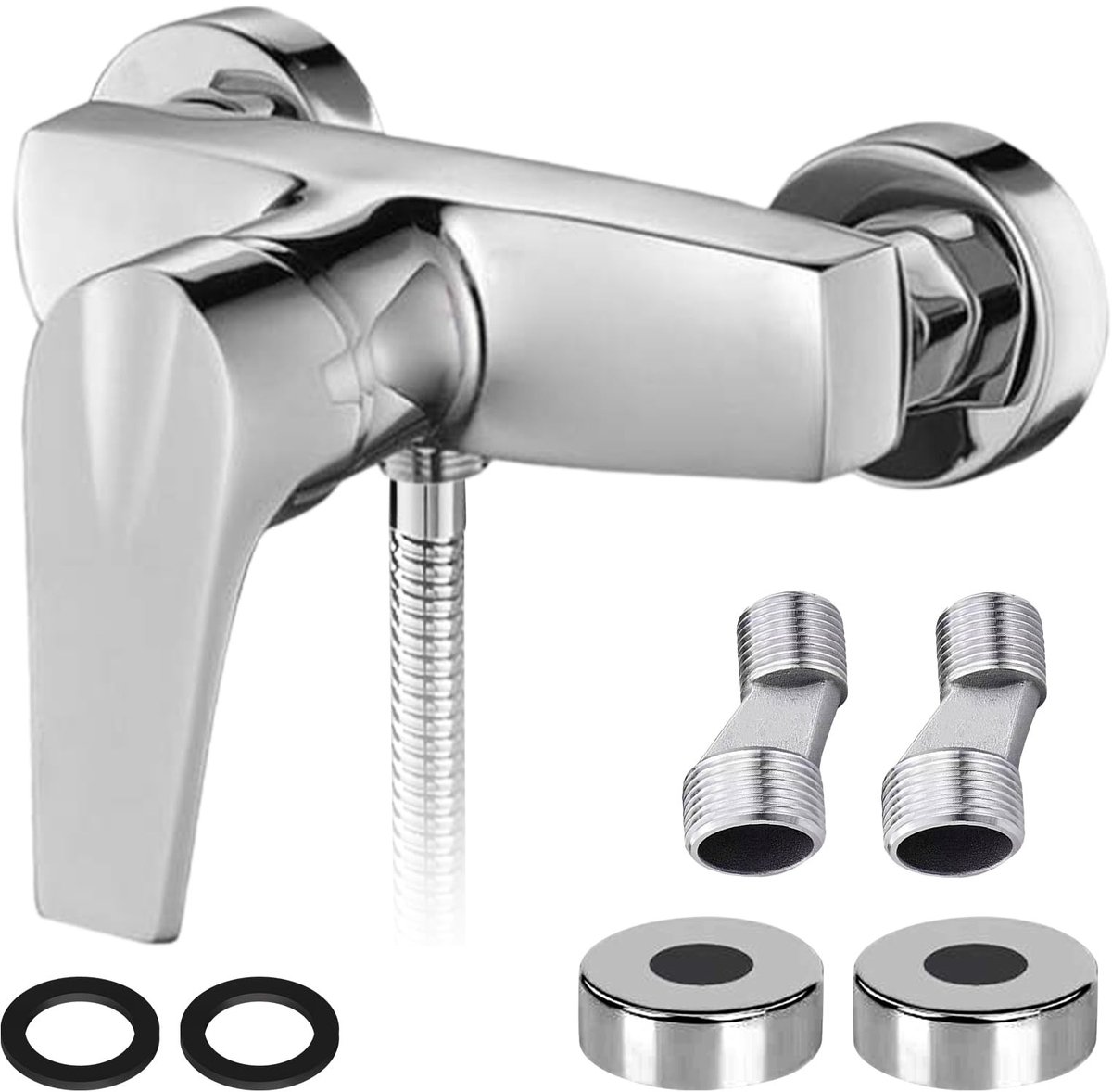 Dailygoods - Eengreepsmengkraan Douchekraan - Wandmontage Chroom Waterkraan Badkamer