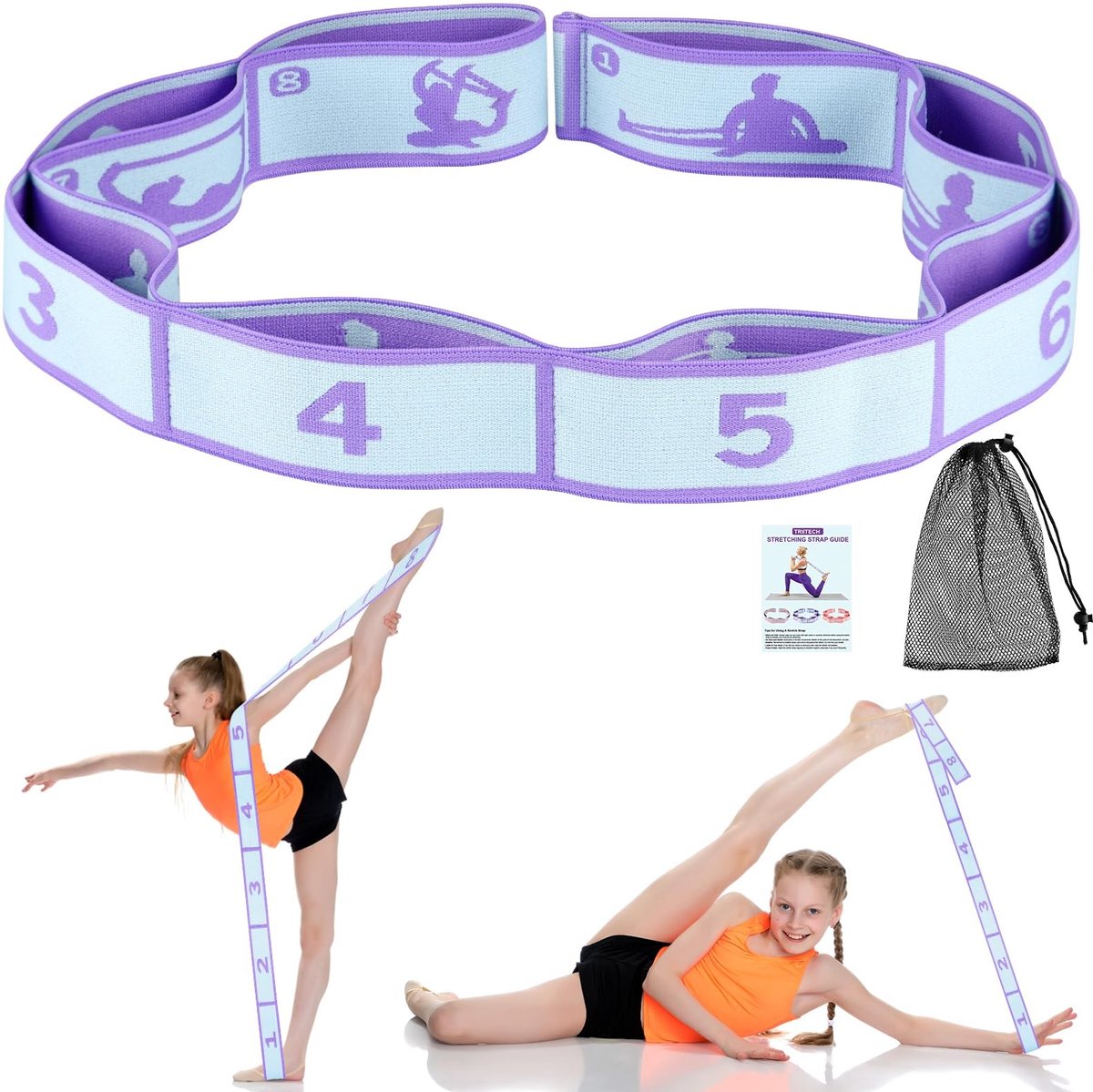 Dailygoods- Rekband Kinderen - Gymnastiek Stretchband - Yoga Elastische Band - Dans Stretchband - Flexibiliteit Verbeteren - Geschikt voor Trainer
