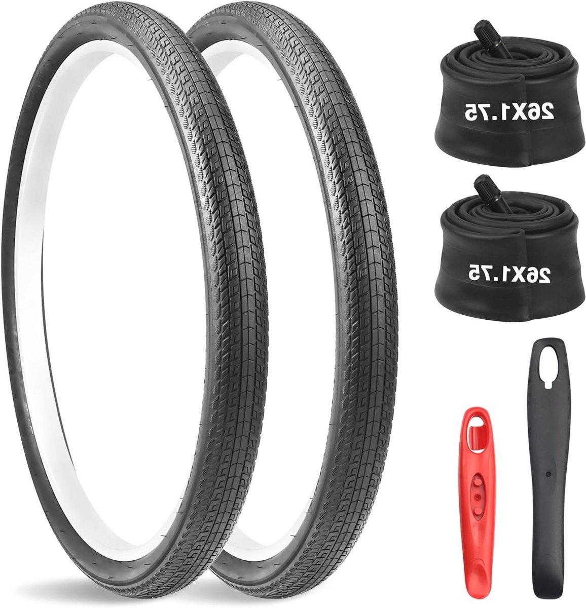 Fietsbandenset 2-pack - Vervangingsset banden - Mountainbiken - Hoge grip - 26x1.75 inch - Zwart