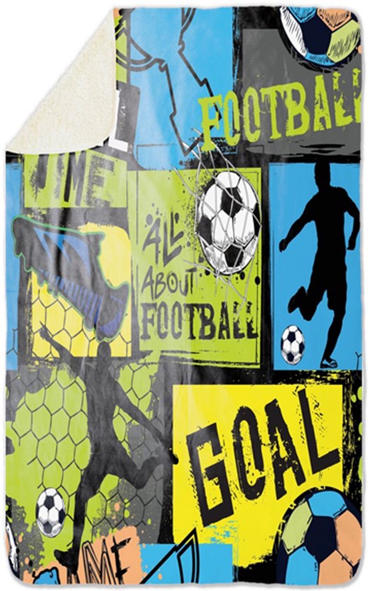 Fleecedeken Football, 96x146cm, Polyester Sherpa, FD2025026