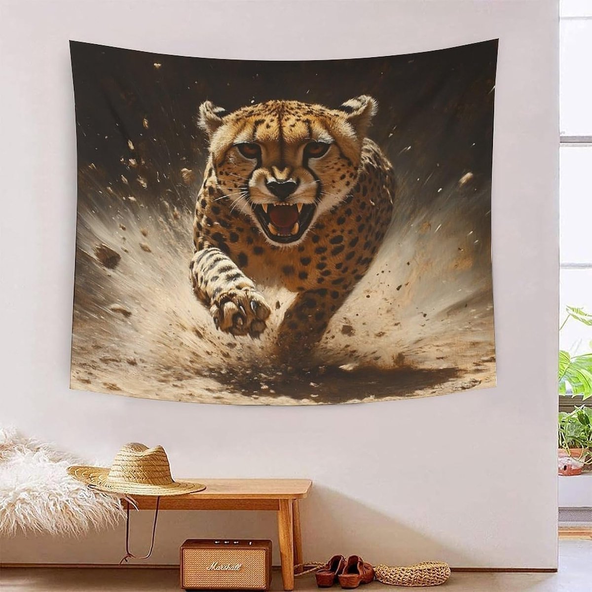 3D luipaardprint muurdeken woondecoratie beddengoed poster muurkunst wandtapijt wandtapijten wandkleed zacht polyester voor woonkamer slaapkamer slaapzaal decor 150 cm x 200 cm
