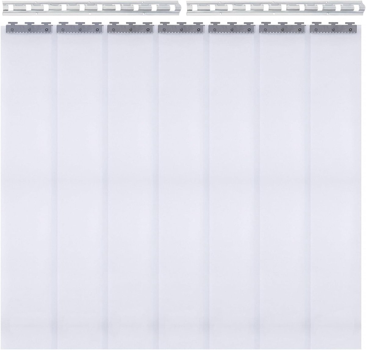 7 stuks strokengordijnen, 200 cm hoogte x 105 cm breed, pvc, voor deurgordijn, helder gordijn, strepen, vrieskast, deurgordijn, waterdicht, voor koeler, magazijn, garage
