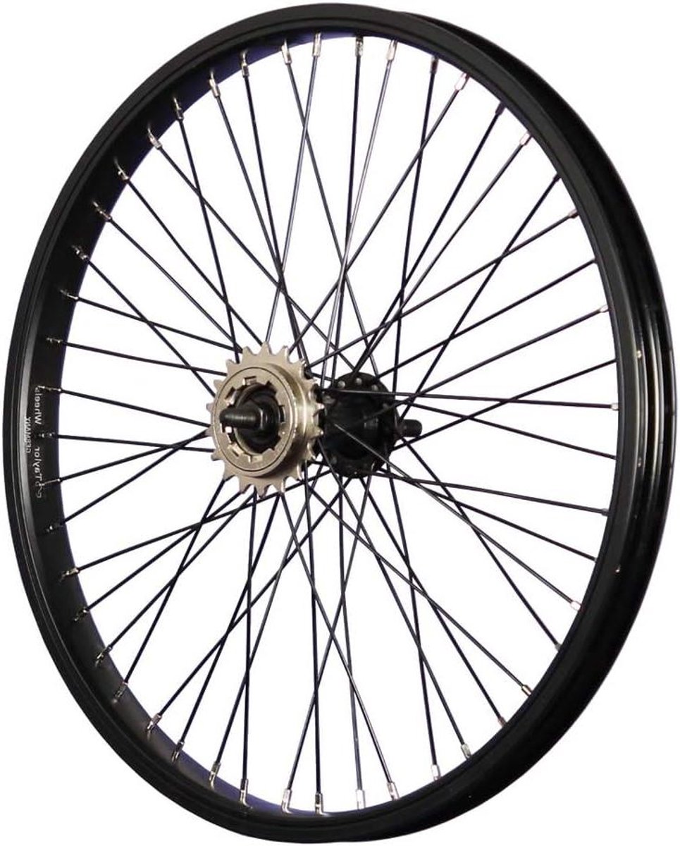 BMX Wiel - Achterwiel Fiets - Fietsen Onderhoud - Aluminium Velg - 20 Inch - Zwart