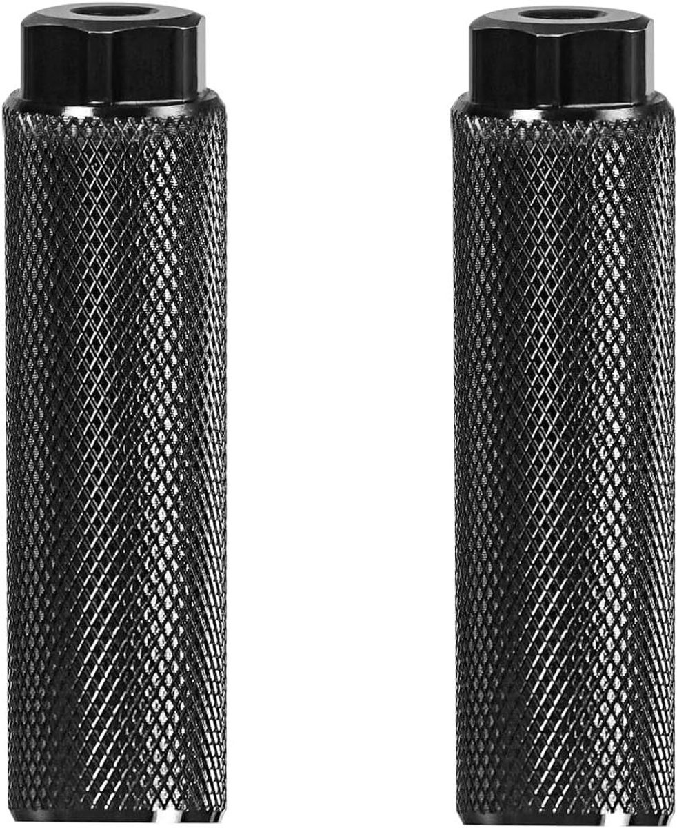 BMX Fietspegs - Stuntpegs Voetsteunen - Fiets Stunts Uitvoeren - Antislip Grip Strip - 10mm As Diameter - Zwart