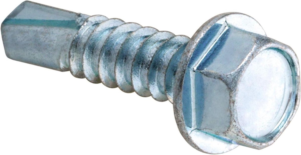Schroeven - Metaalschroeven - Bevestigen van materialen - Zelfborend punt - 100 stuks - Zinkkleurig