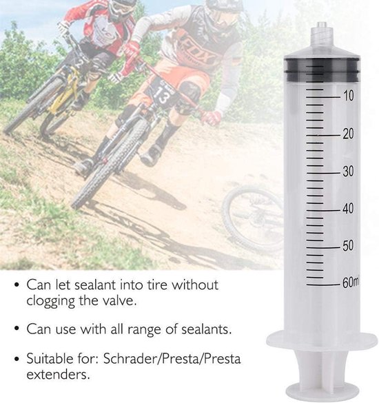 Fiets Band Injector - Tubeless Sealant Tool - Banden Onderhoud - Vochtige Kit Injectie - 60 ml Inhoud - Paars — afbeelding 4