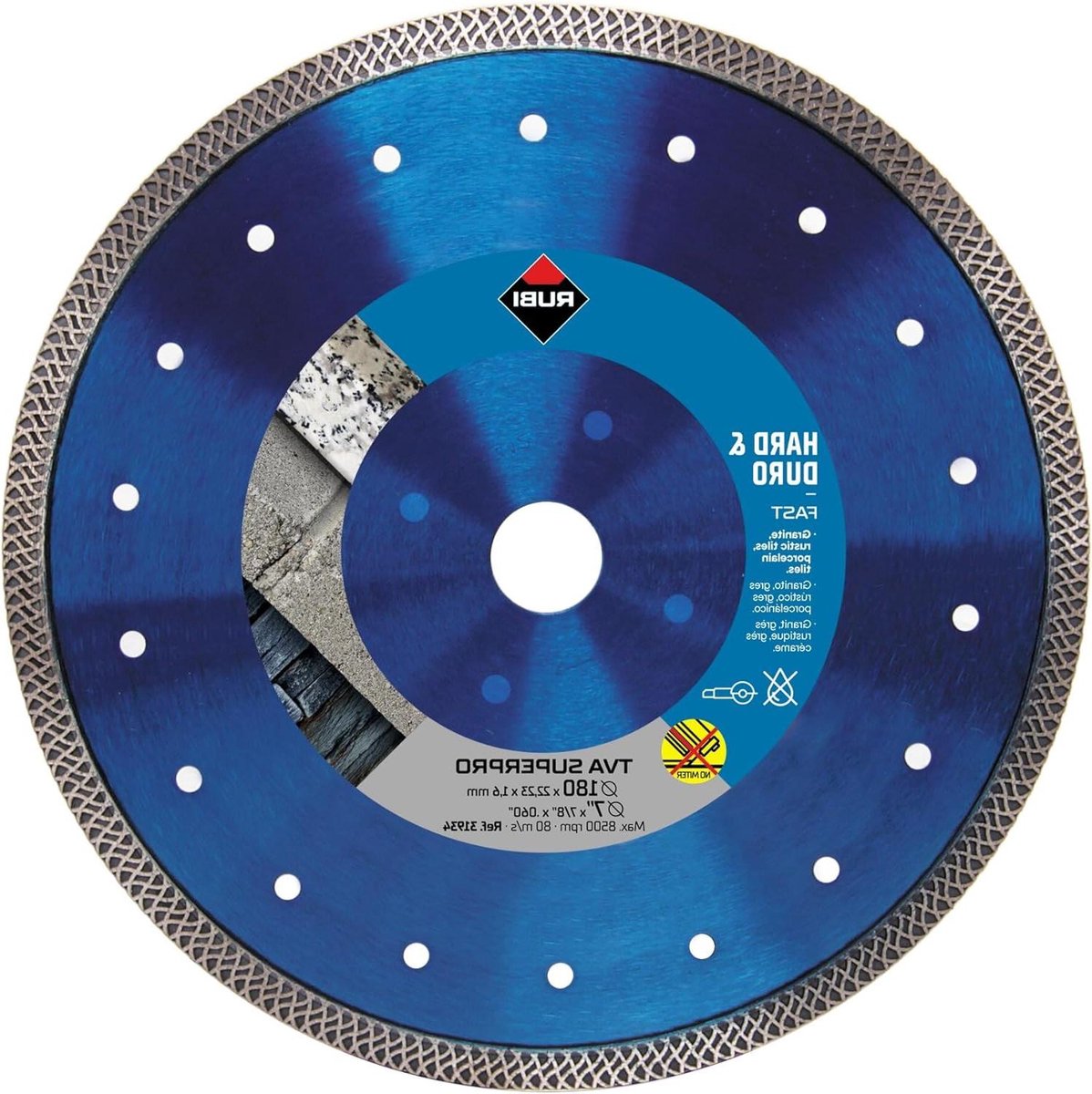 Diamantzaagblad - Hardmateriaal Schijf - Materiaal Zagen - Turbo Viper Technologie - 180 mm - Grijs