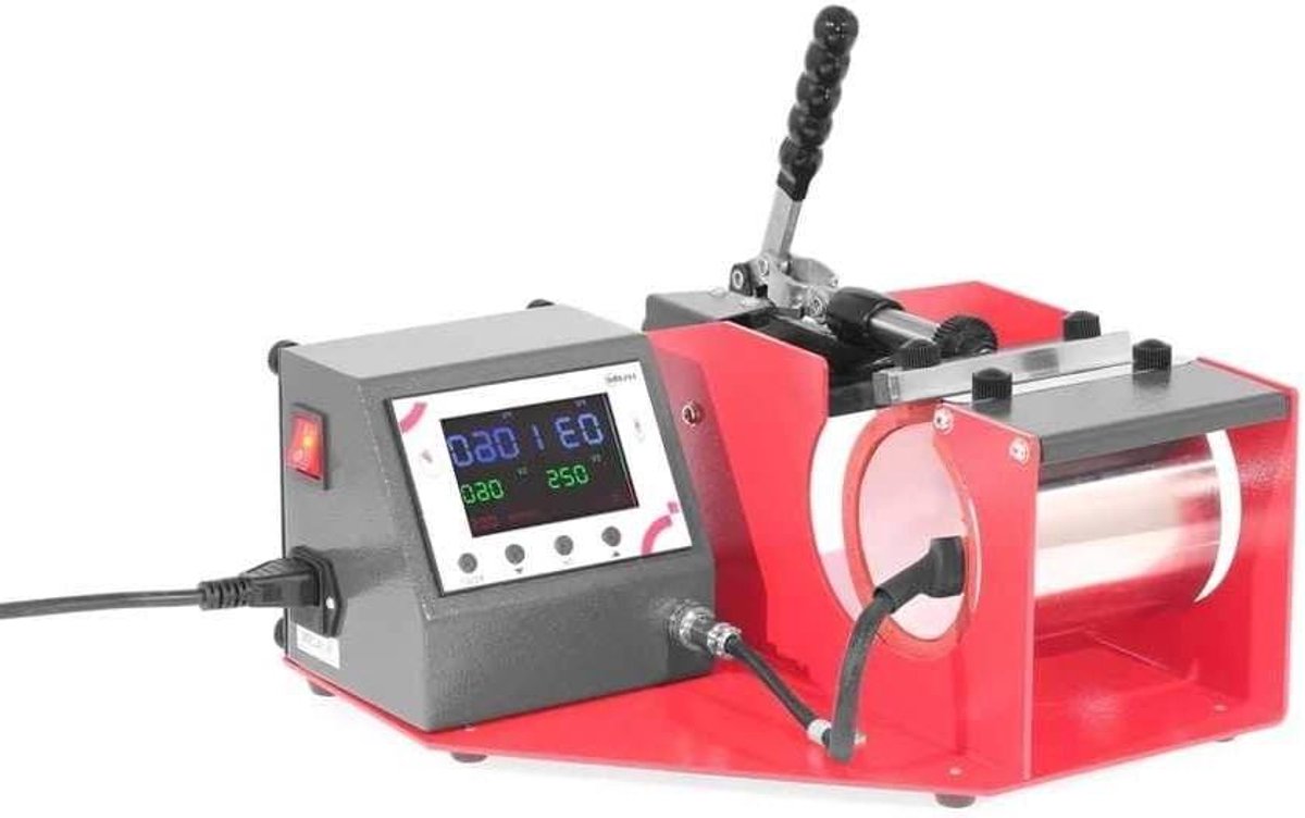 Mokkenpers - Transferpers Mokkenprinter - Kopjes Personaliseren - Digitale Controller - ca. 12 cm hoogte - Zwart