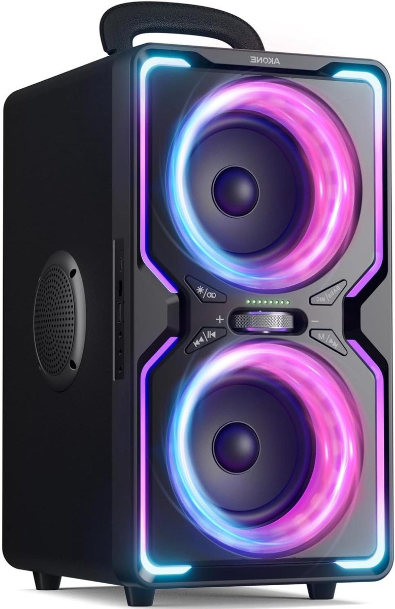 Bluetooth Luidspreker - Draagbare Speaker - Feest Geluid - 200W Krachtig Geluid - 25.4 x 22.86 x 38 cm - Zwart