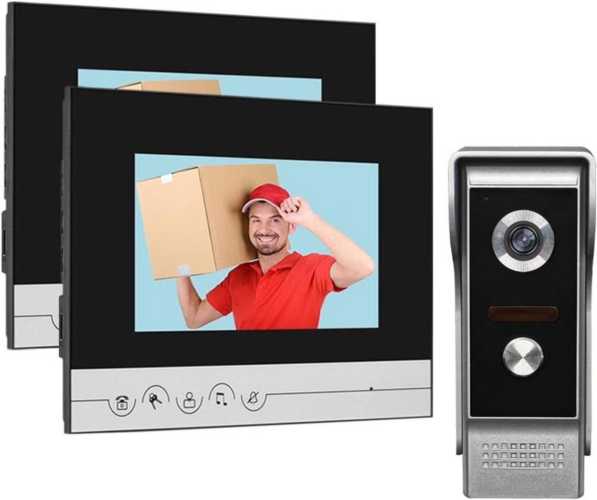 Video Intercom Systeem - Videodeur Camera - Veiligheid Thuis - Met Nachtzicht - 7 inch Scherm - Zilver