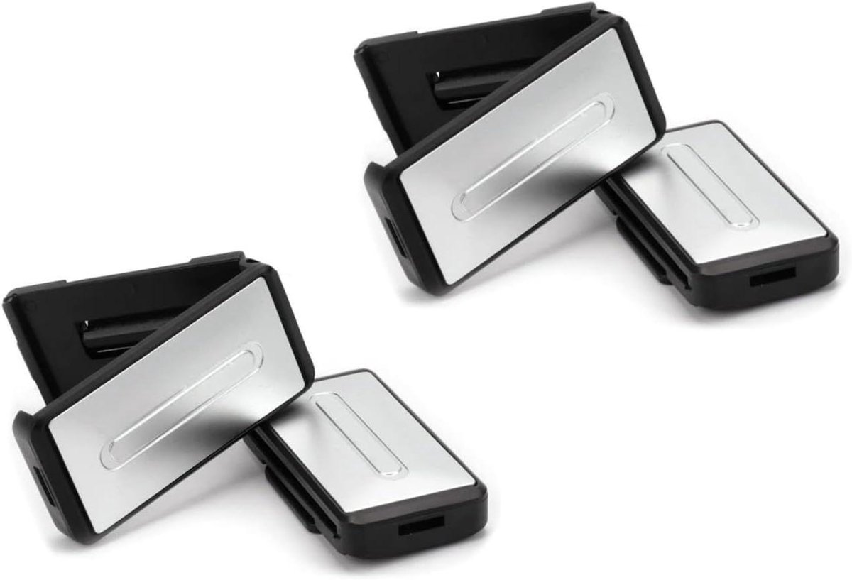 Veiligheidsgordel Verstellers - Gordel Clips - Comfortabele Ritten - Universele Pasvorm - 4 stuks - Zilver