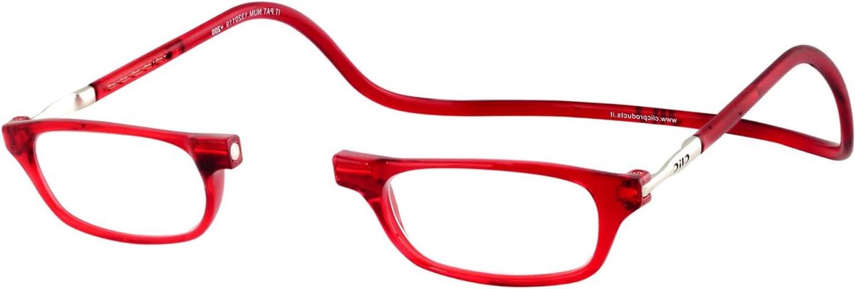 Leesbril met magneet - Leeshulp - Krant Lezen - Uittrekbare stang - Sterkte 3.5 - Rood