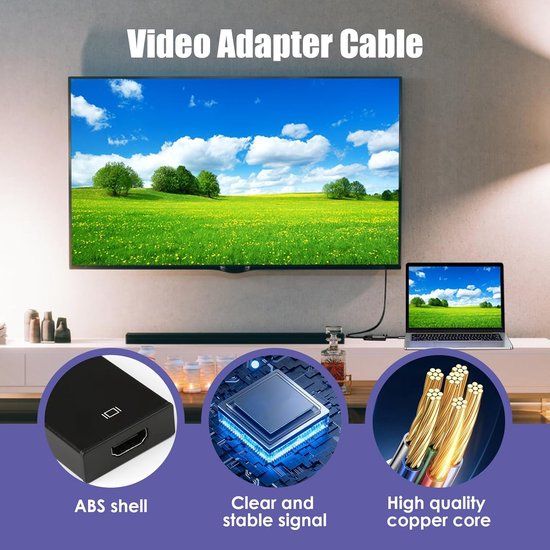 USB naar HDMI Adapter - Converter Beeldscherm - Extra Monitor Aansluiten - Ondersteunt Audio en Video - 1080p Full HD — afbeelding 2