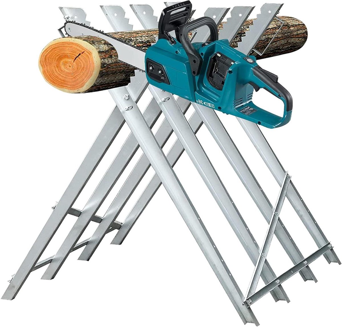 Zaagbok Klapbaar - Houtzaagbok Zaagbok - Hout Zagen - Stabiele Triangelstructuur - 80 x 80 x 81 cm - Metaal