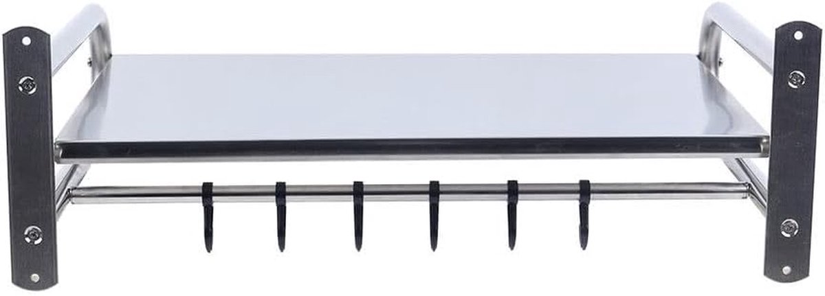 Magnetronhouder Wandmontage - Magnetron Plank - Keuken Opbergen - Roestvrij Staal - 53 x 38 x 18 cm - Zilver