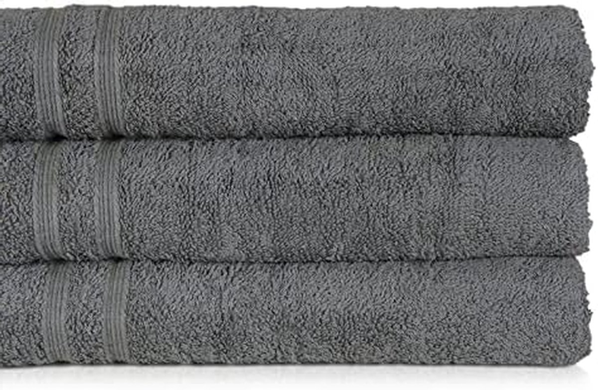 Badhanddoeken Set - Grote Handdoeken - Badkamer Gebruik - 100% Katoen - 70x130 cm - Antrac