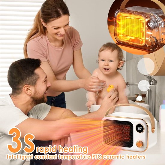 Keramische Elektrische Ventilator Kachel met Twee Warmtestanden en Beveiliging — afbeelding 5