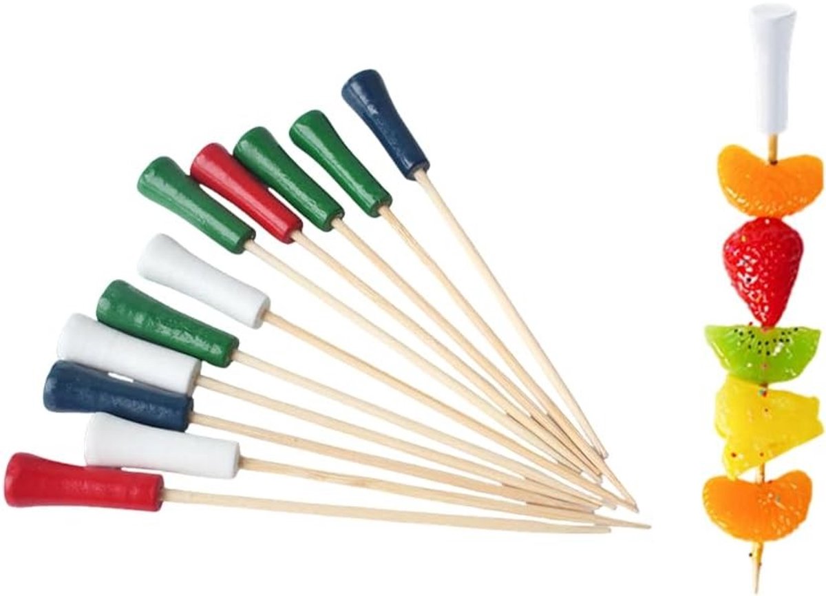 200 Stuks Bamboe Tandenstokers voor Appetizers en Cocktails - Ideaal voor Fruit, Sandwiches en Feestjes
