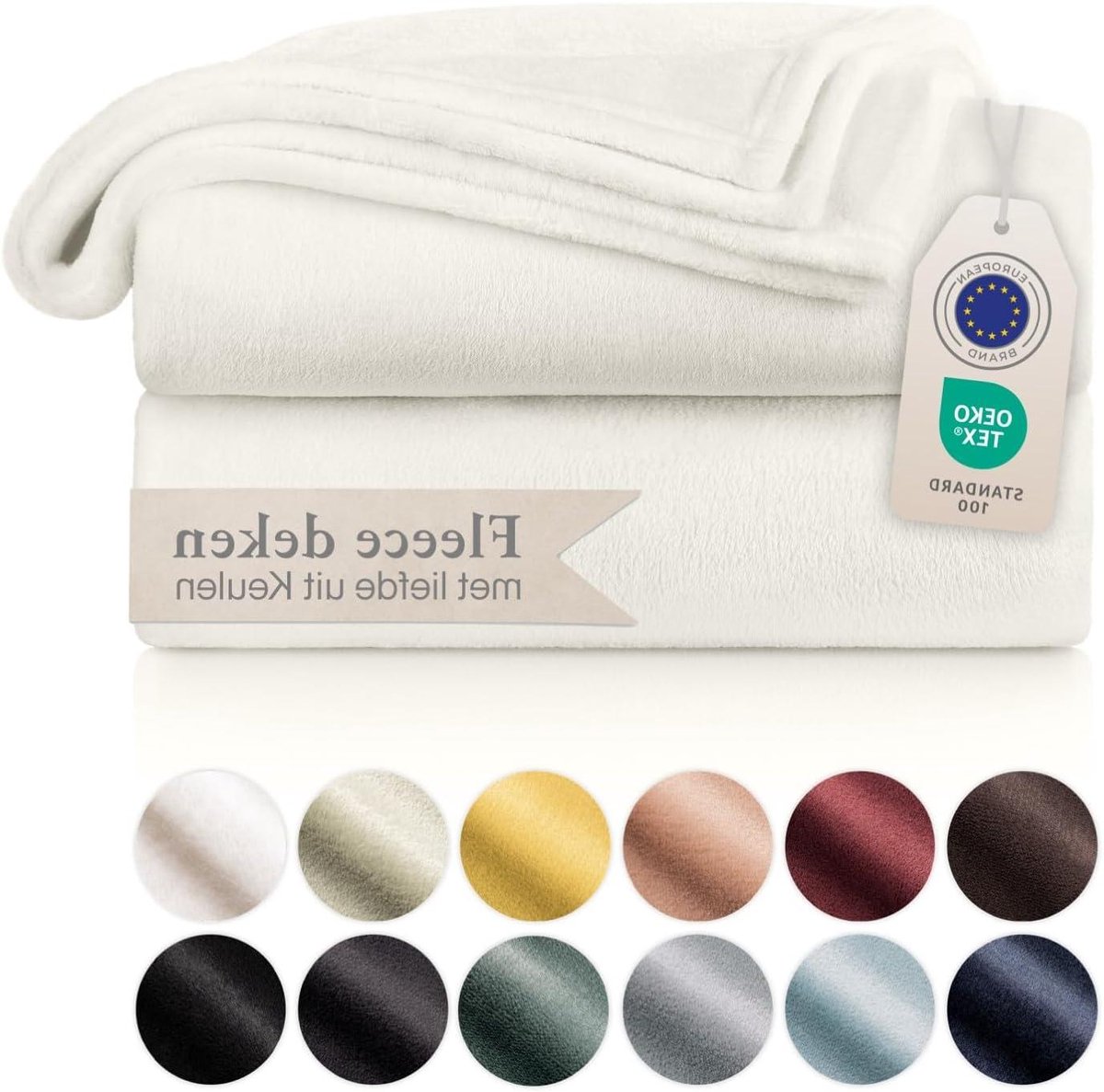 Fleece Deken - Zachte Plaid - Gezellige Avonden - Oeko-Tex Gecertificeerd - 150 x 200 cm - Wit