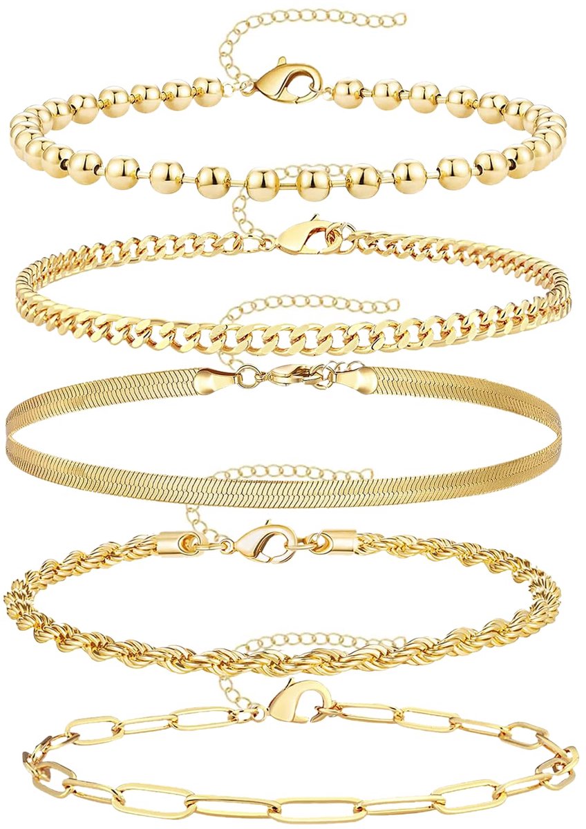 Armband voor dames, gouden sieradensets voor dames, armband, 14K vergulde armband, bohogoud, gepersonaliseerde armband, in grootte verstelbare schakelketting, ketting, armband, set,