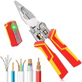 9-in-1 Multifunctionele draadstripper - Draadstripper - Met elektrische testfuncties - Te gebruiken voor het testen op onderbrekingen in de nul- en fasedraden - Robuust en duurzaam