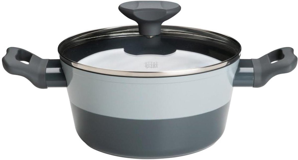 Antiaanbakpan - Kookpan - Lekker Koken - Gelijkmatige Warmte - 20 cm - Grijs
