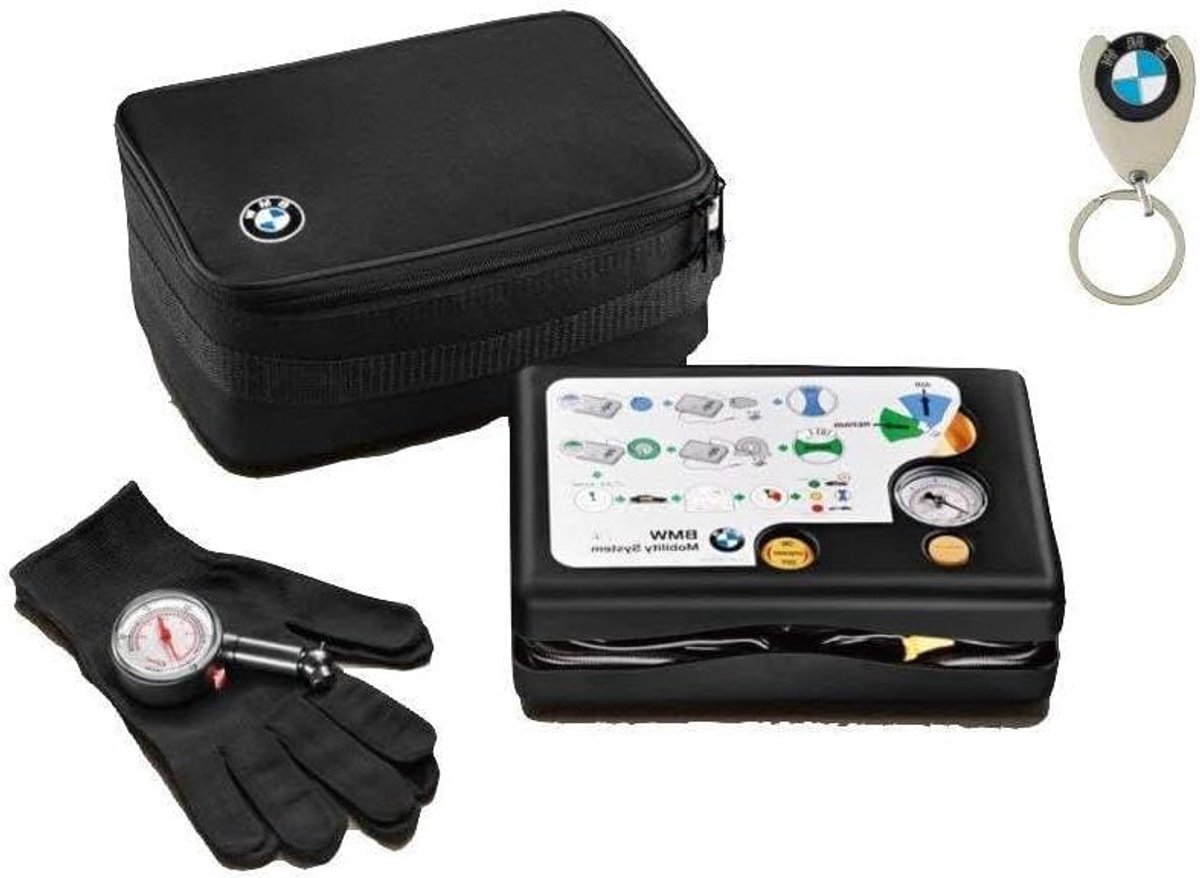 Mobiliteitsset Banden Reparatie - Pechset Compressor - Onderweg Mobiel Blijven - Dicht Kleine Bandenschade - Compact Formaat - Zwart