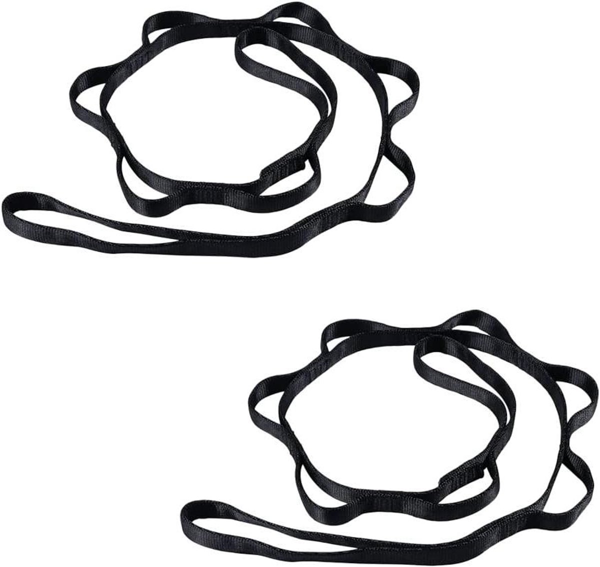 Hangmat Touwen - Daisy Chain Sling - Yoga Pilates Training - Verstelbare Hoogte - 2 Stuks 1.1m - Zwart