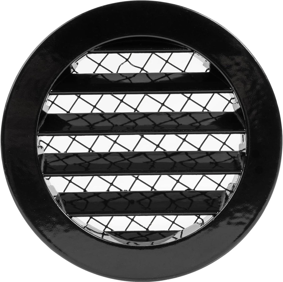 Ventilatieafdekking Rond - Ventilatierooster Gaas - Buitenlucht Toevoer - Weerbestendig Aluminium - 125 mm Diameter - Zwart