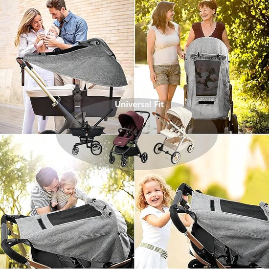 Zonnezeil voor Kinderwagen met UV Bescherming 50+ en Waterdicht van Merkloos — afbeelding 4