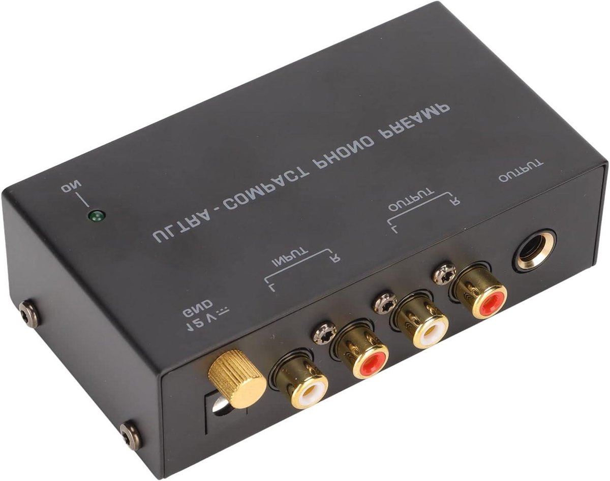 Draaitafel Voorversterker - Platenspeler Versterker - Muziek Versterken - Onafhankelijke Knop - DC 12V - Zwart