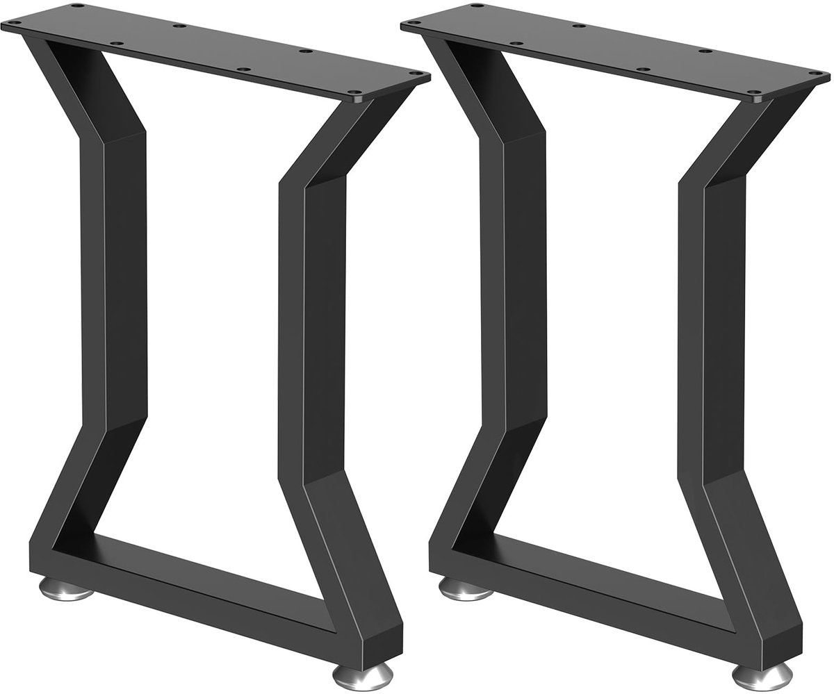 meubelpoten, industriële stijl, metaal, met schroeven en vloerbeschermers, voor banken, stoelen, 2 stuks, zwart, 30 x 40 cm, I-type