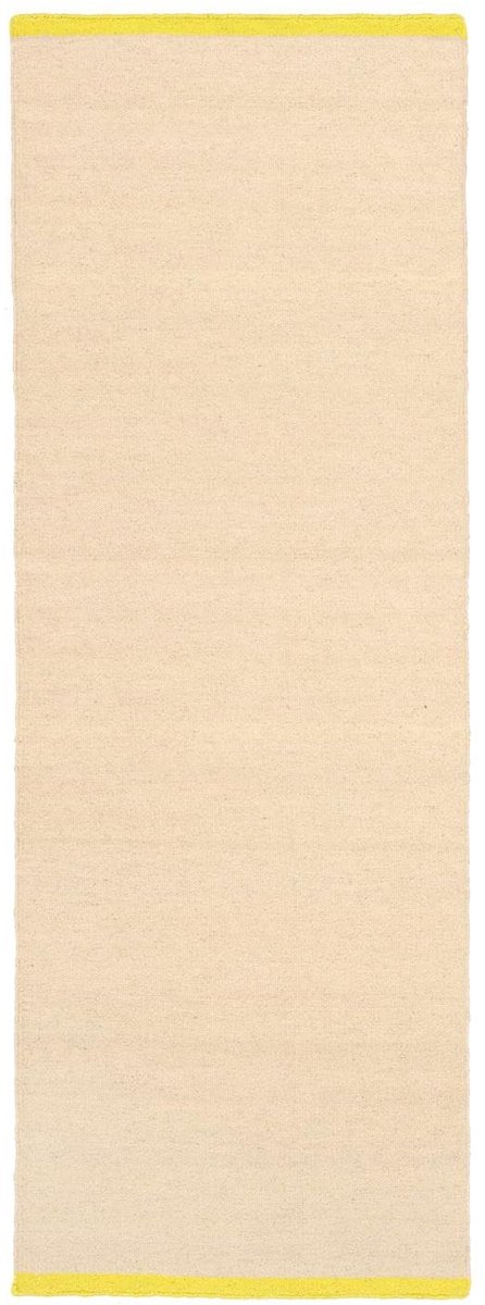 Vloerkleed, Moderne, 80 x 250 cm, Rechthoekig, Laagpolig, Alleen chemisch reinigen, Care & Fair gecertificeerd, Beige/Geel