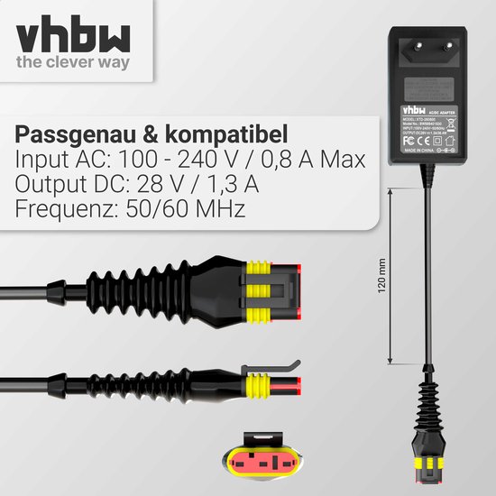 vhbw-voeding compatibel met Husqvarna Automower Aspire R4 en 415X robotmaaiers - 10,1 cm van VHBW — afbeelding 5