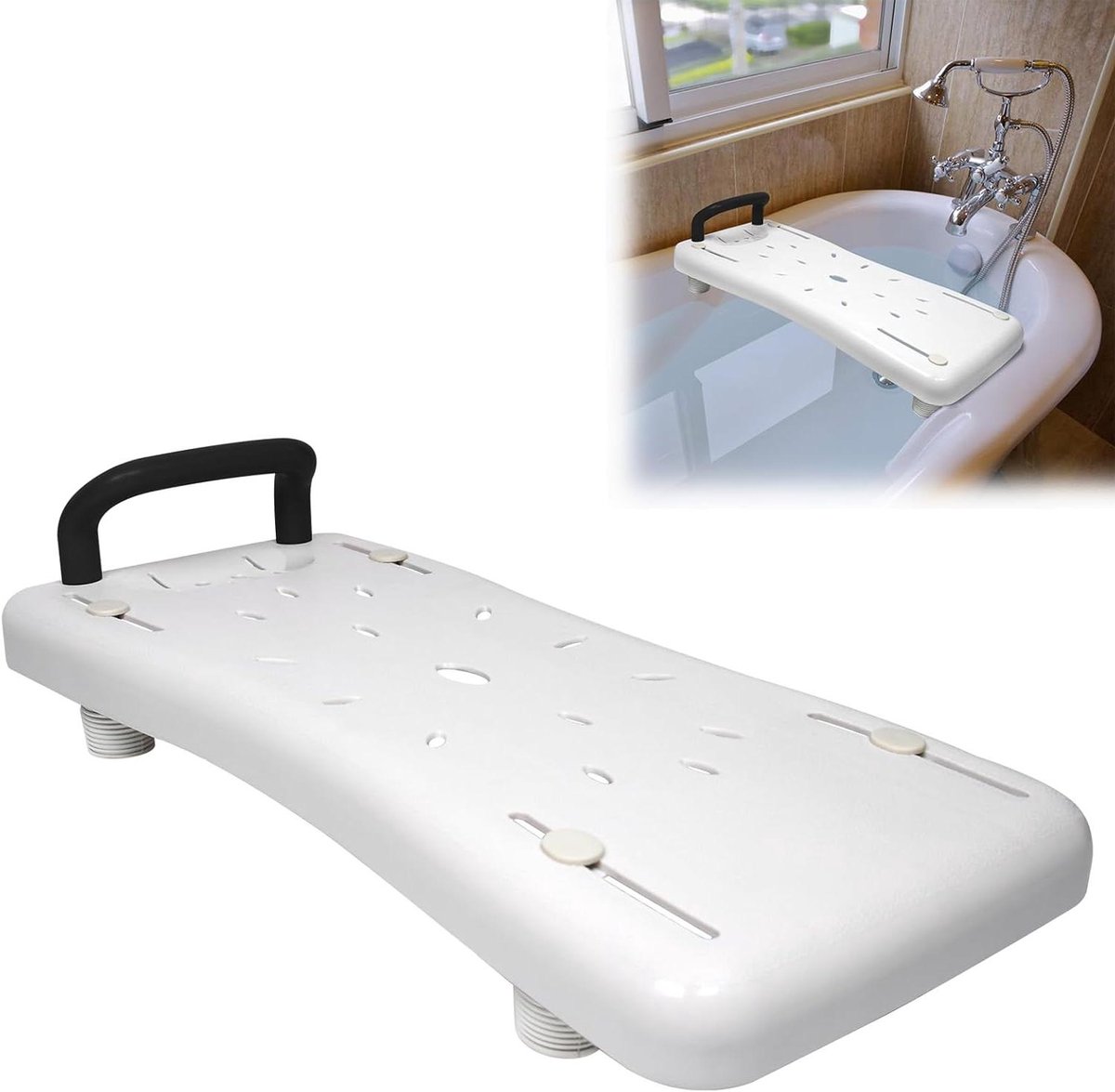 Badplank - Badzitje - Veilig Baden - Verstelbaar - 70 x 31 cm - Wit