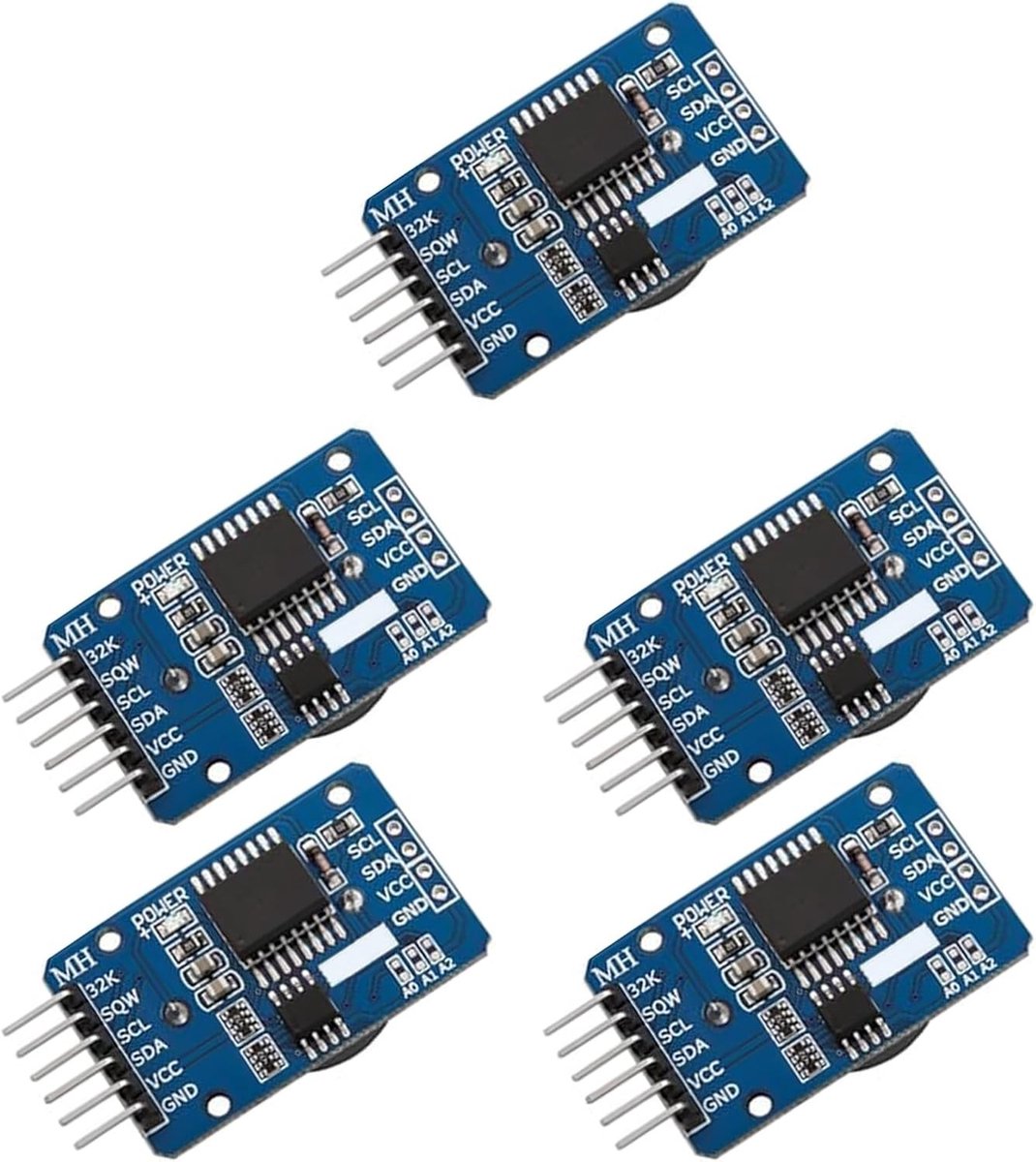 RTC module voor Arduino met batterij, I2C interface, 3.3-5.5V, compatibel met S3231 en AT24C32