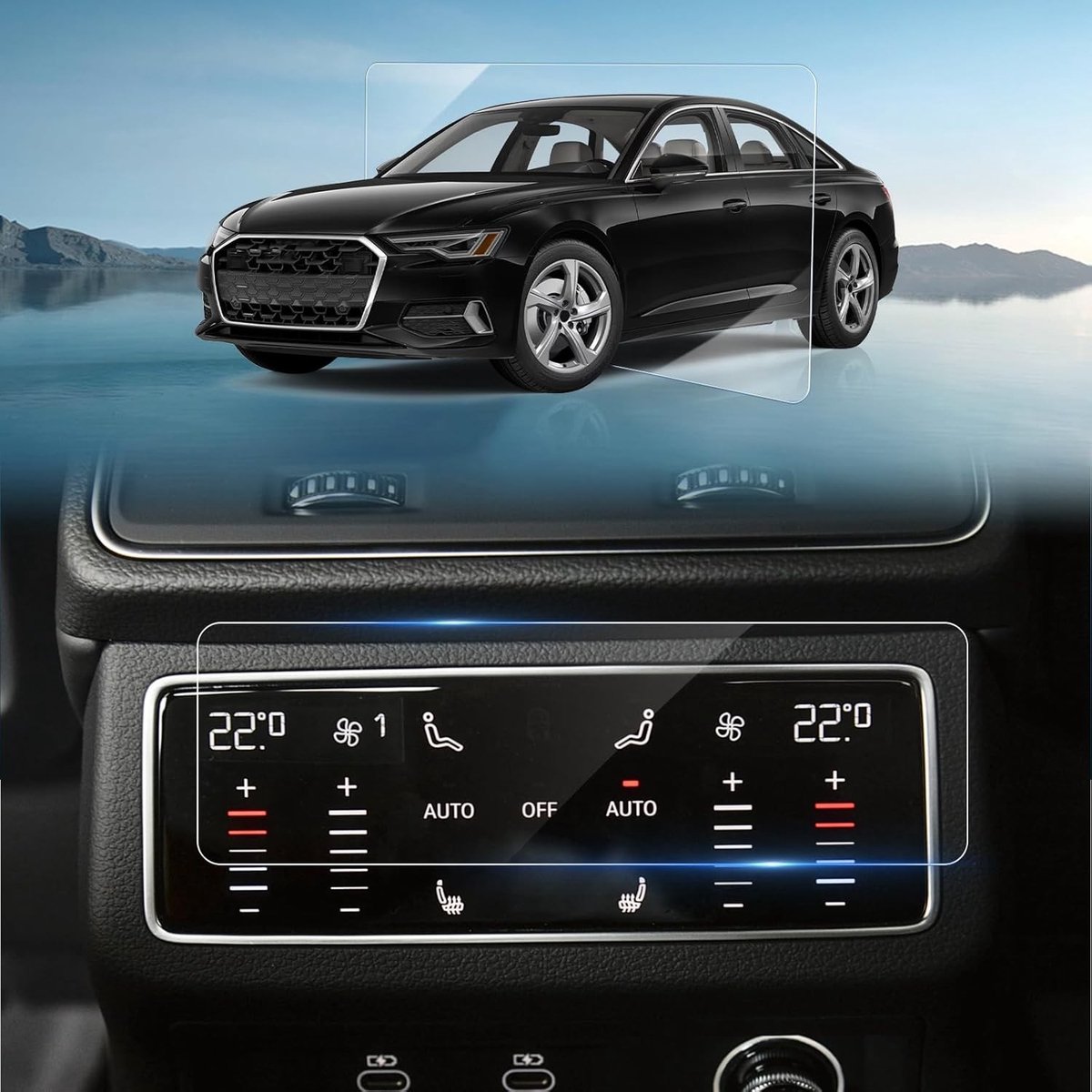 Hoogwaardige Screen Protector voor Audi A6 C8, A7 4G, Q7 4M en Q8 - Navigatie Tempered Glass Film 9H, Krasbestendig en HD Duidelijk