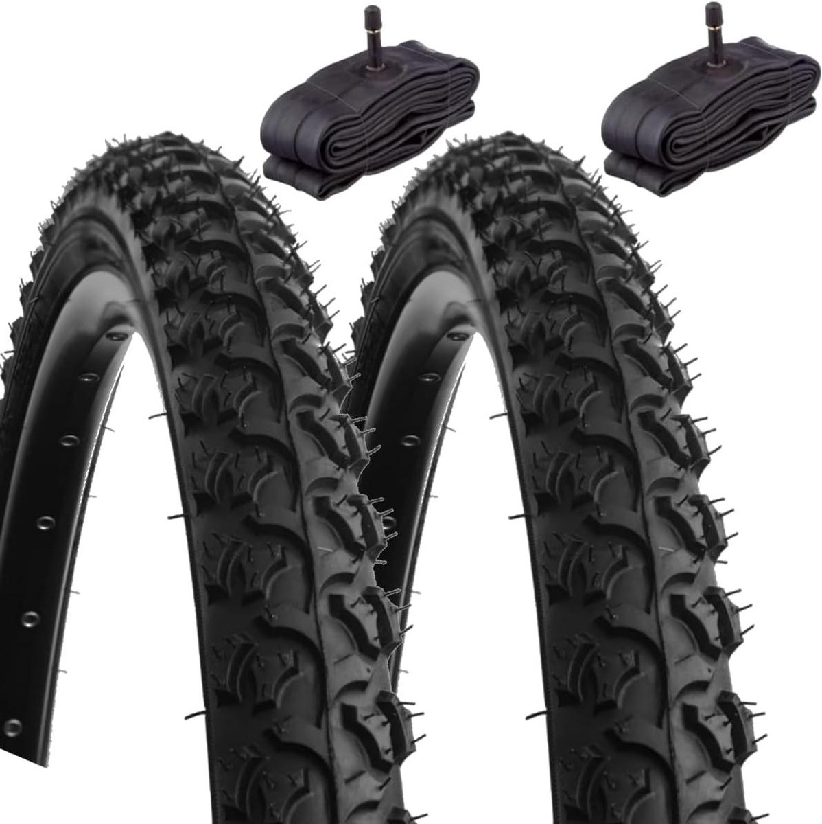 Fietsbanden Set - Banden en Slangen - Mountainbiken Onderhoud - Inclusief Binnenbanden - 24 x 1.95 Inch - Zwart