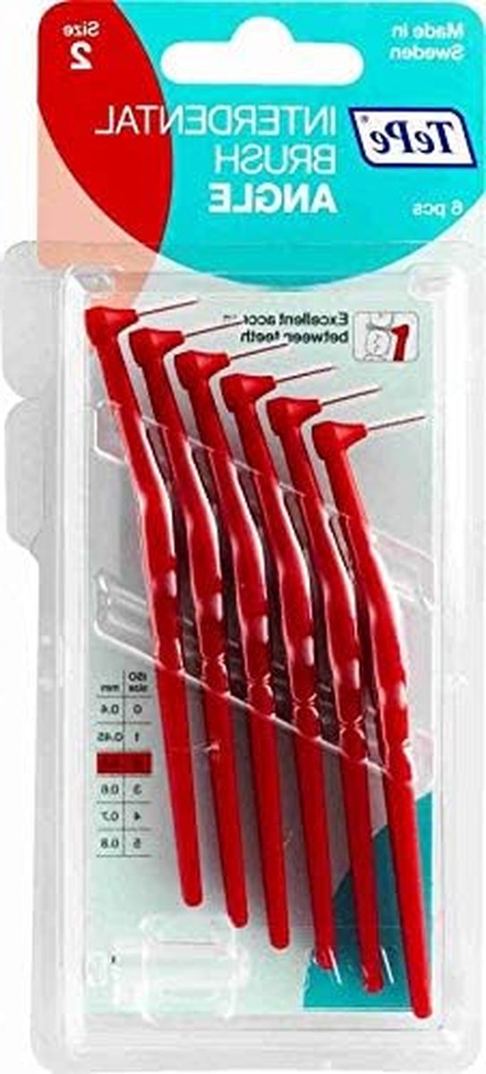 Interdentale Borstels - Tandenstokers - Tanden Reinigen - Hoekige Borstelkop - 05 mm - Rood