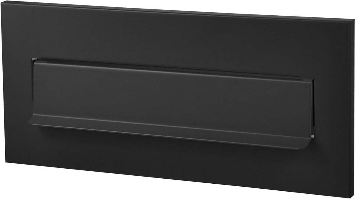 Brievenbus Klep - Klep voor brievenbus - Post Ontvangen - Mat Zwart - 310x135 mm - RAL9017