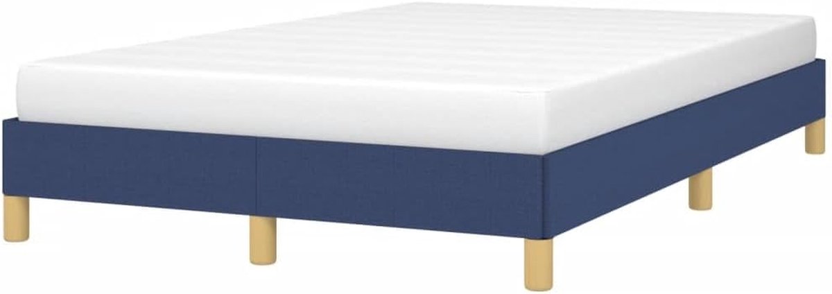 Bedframe Stof - Ledikant Tweepersoons - Goede Nachtrust - Multiplex Lattenbodem - 120x200 cm - Blauw