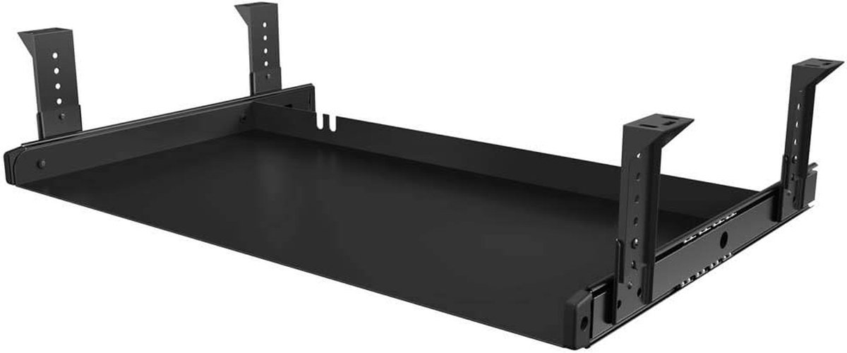 Toetsenbordlade Onder Bureau - Computerlade Bureau-organizer - Bureau Opruimen - Volledig Metalen Constructie - 53 cm - Zwart