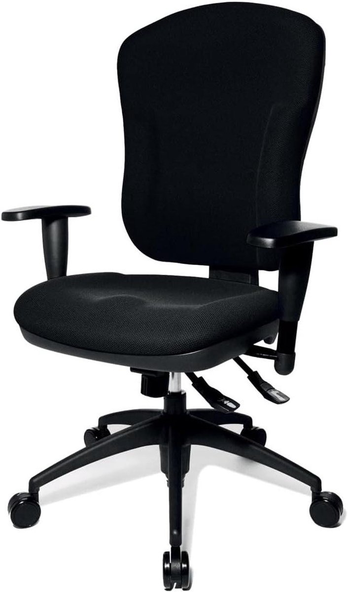 Bureaustoel - Draaistoel Thuiskantoor - Comfortabel Zitten - Ergonomische Lendesteun - 45 x 50 x 116 cm - Zwart