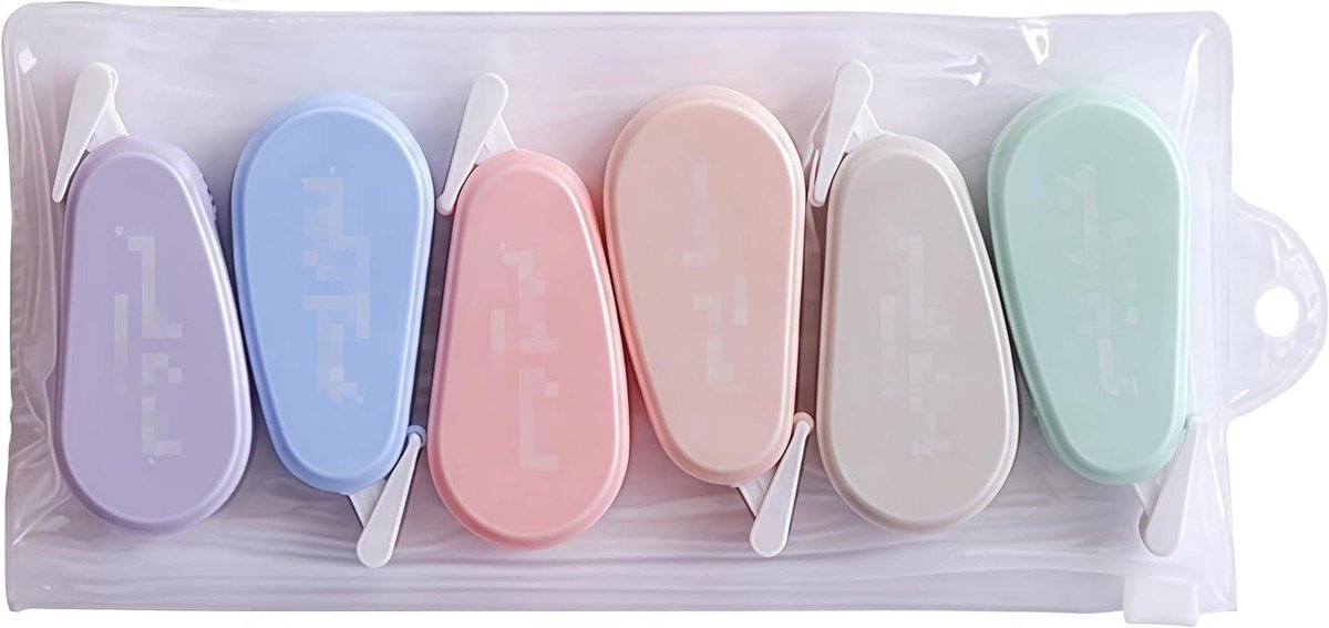 Correctietape Set - Correctierollen Mini - School Kantoor - Meerkleurig Design - 6 Stuks - Multicolor