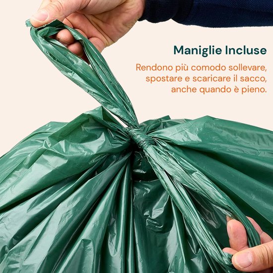 Set van 10 XL Tuinzakken met Handgrepen voor Groenafval 50L Robuust Groen — afbeelding 2