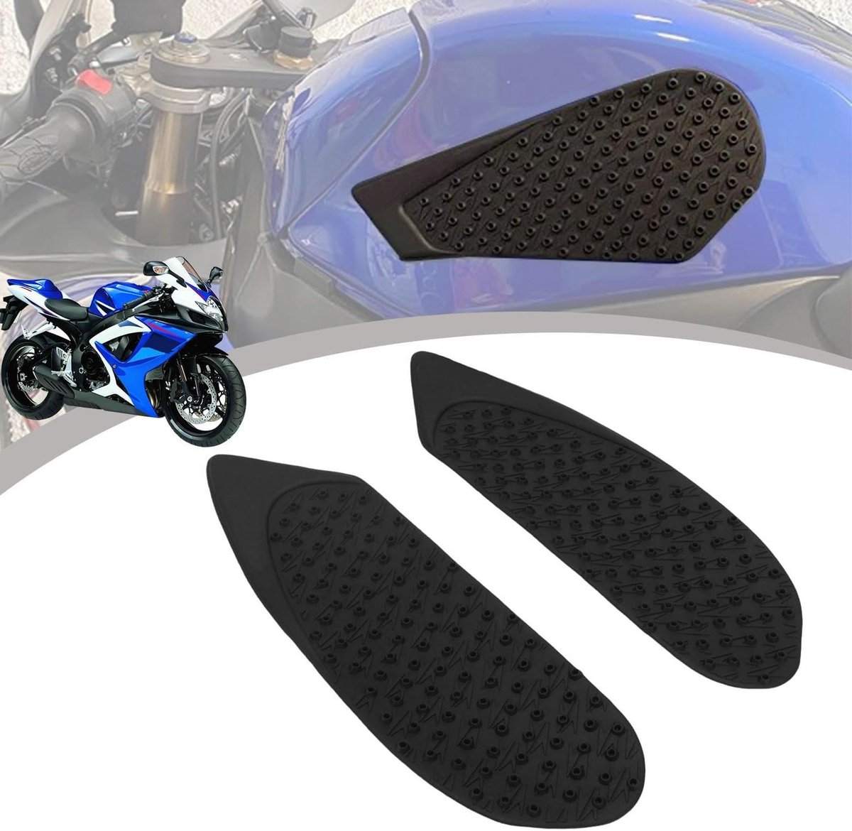 Motorfiets Tankpad - Brandstoftank Sticker - Rijstabiliteit Verbeteren - Antislip Grip - 30.5 x 12.7 x 4.5 cm - Zwart