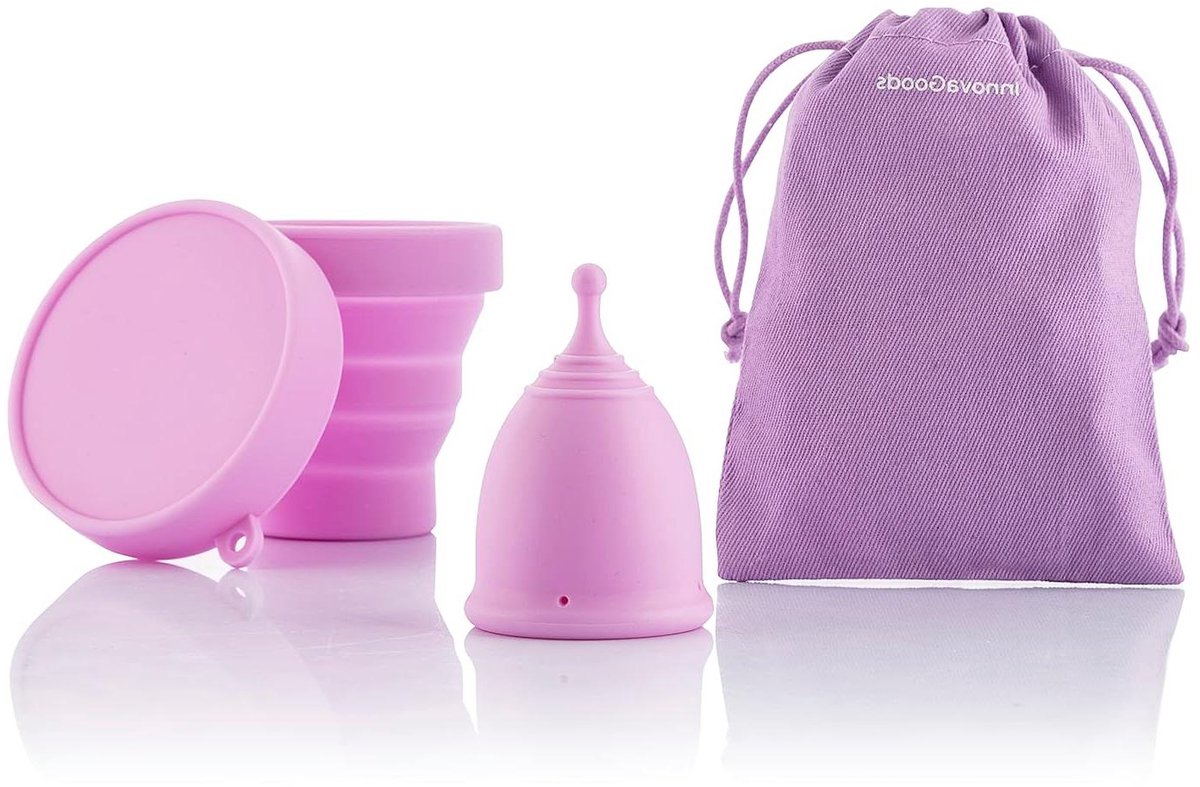 Menstruatiecup met Accessoires - Herbruikbare Cup - Intieme Hygiëne - Medische Siliconen - Maat S en L - Paars