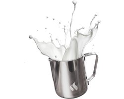 Melkkannetje RVS - Opschuimkan - Cappuccino maken - Latte art tuit - 350 ml - Zilverkleurig