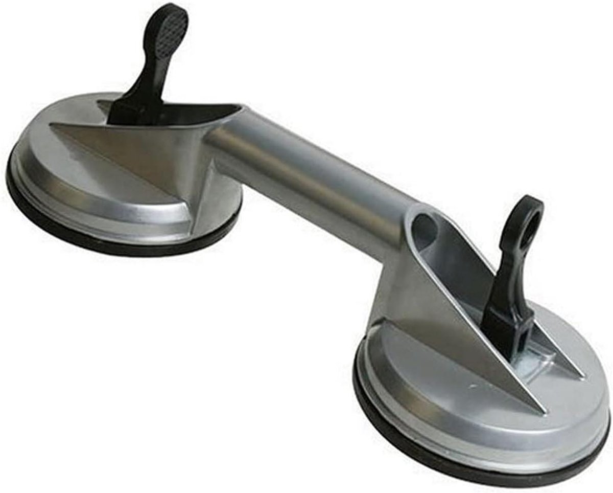 Zuigmat Aluminium - Zuignap Lifter - Glas Verplaatsen - Dubbele Zuiging - 100kg Capaciteit - Zilver